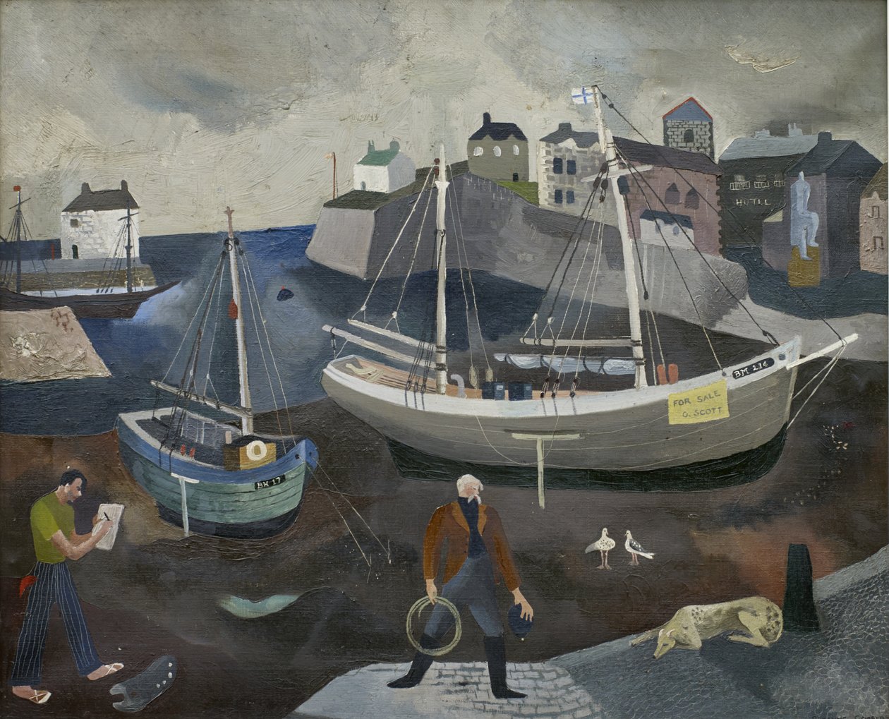 Brixham Limanı (tuval üzerine yağlıboya) by Suzanne Cooper