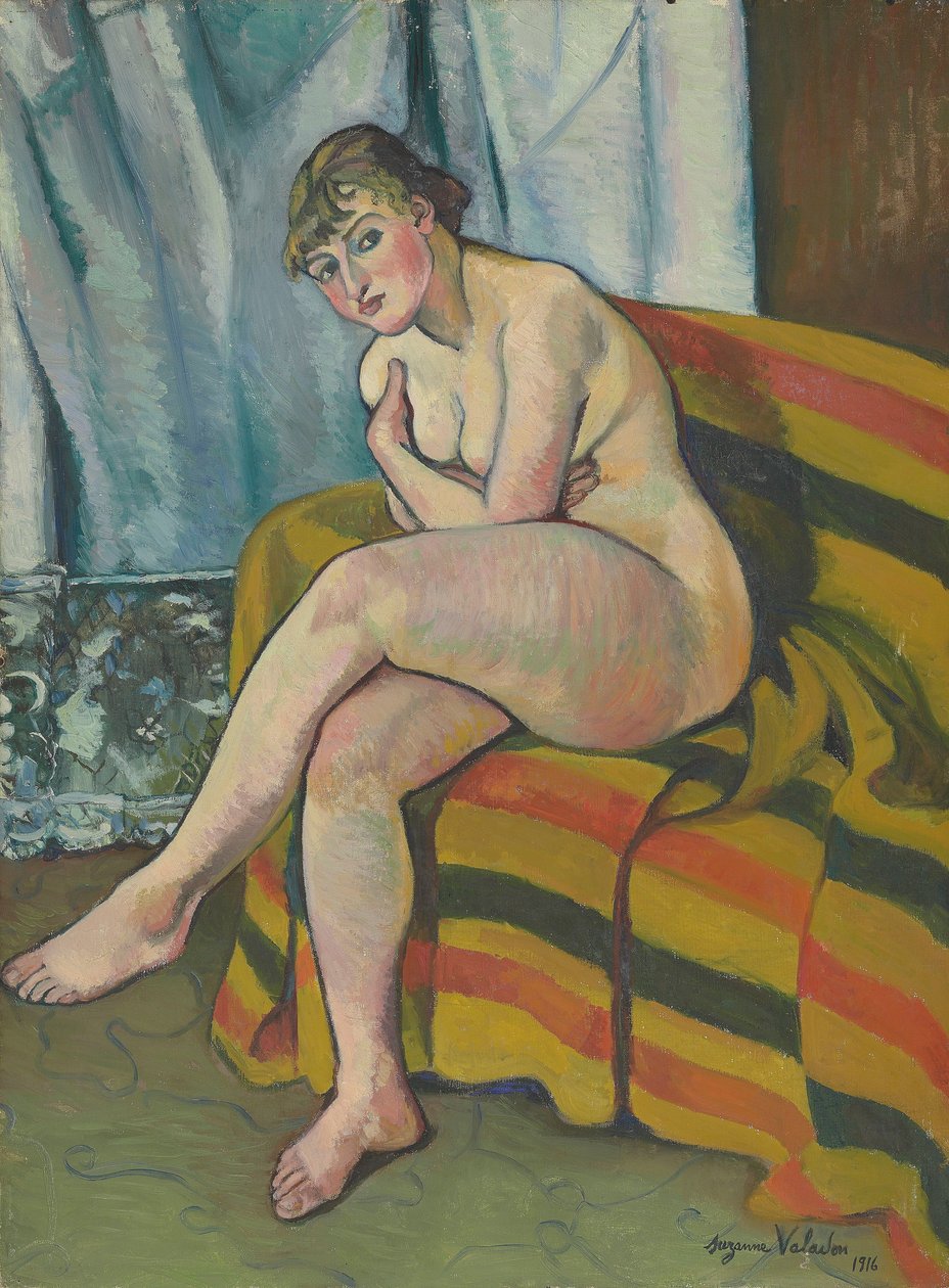 Kanepede oturan çıplak by Suzanne Valadon