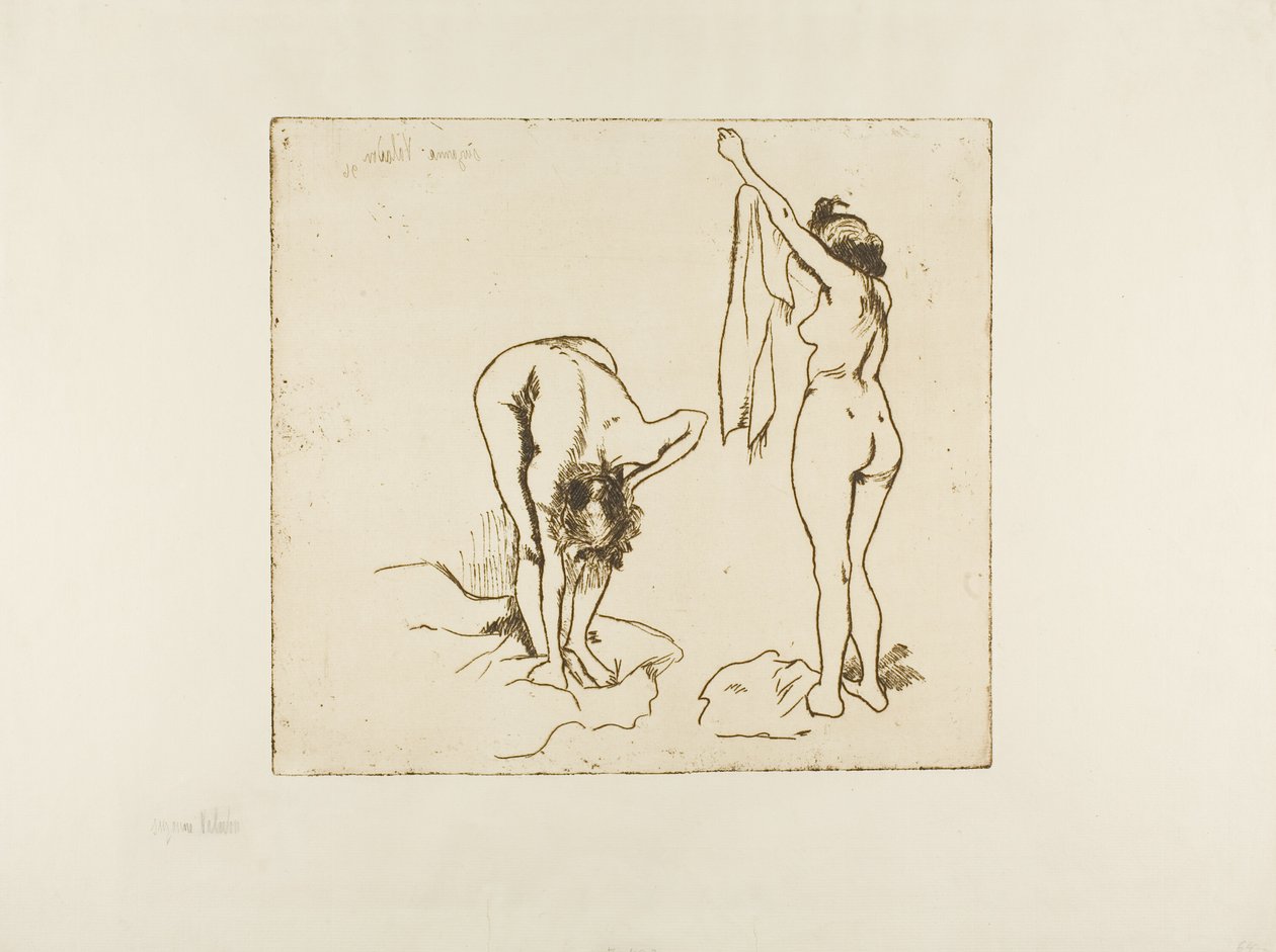 İki Kadın Kendilerini Kurutuyor by Suzanne Valadon