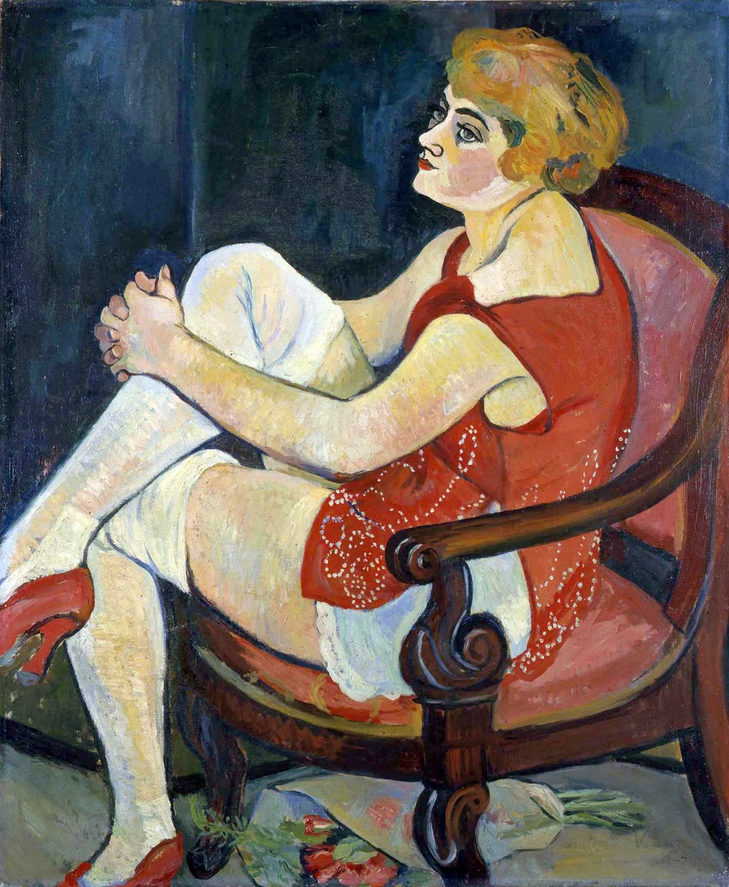 Beyaz çoraplı kadın, 1924. by Suzanne Valadon