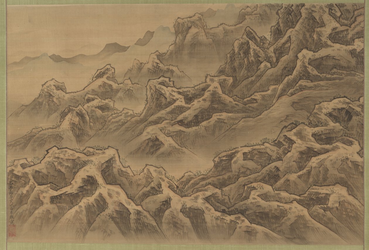 Dağlar ve Dağ Geçidi by Suzuki Fuyō
