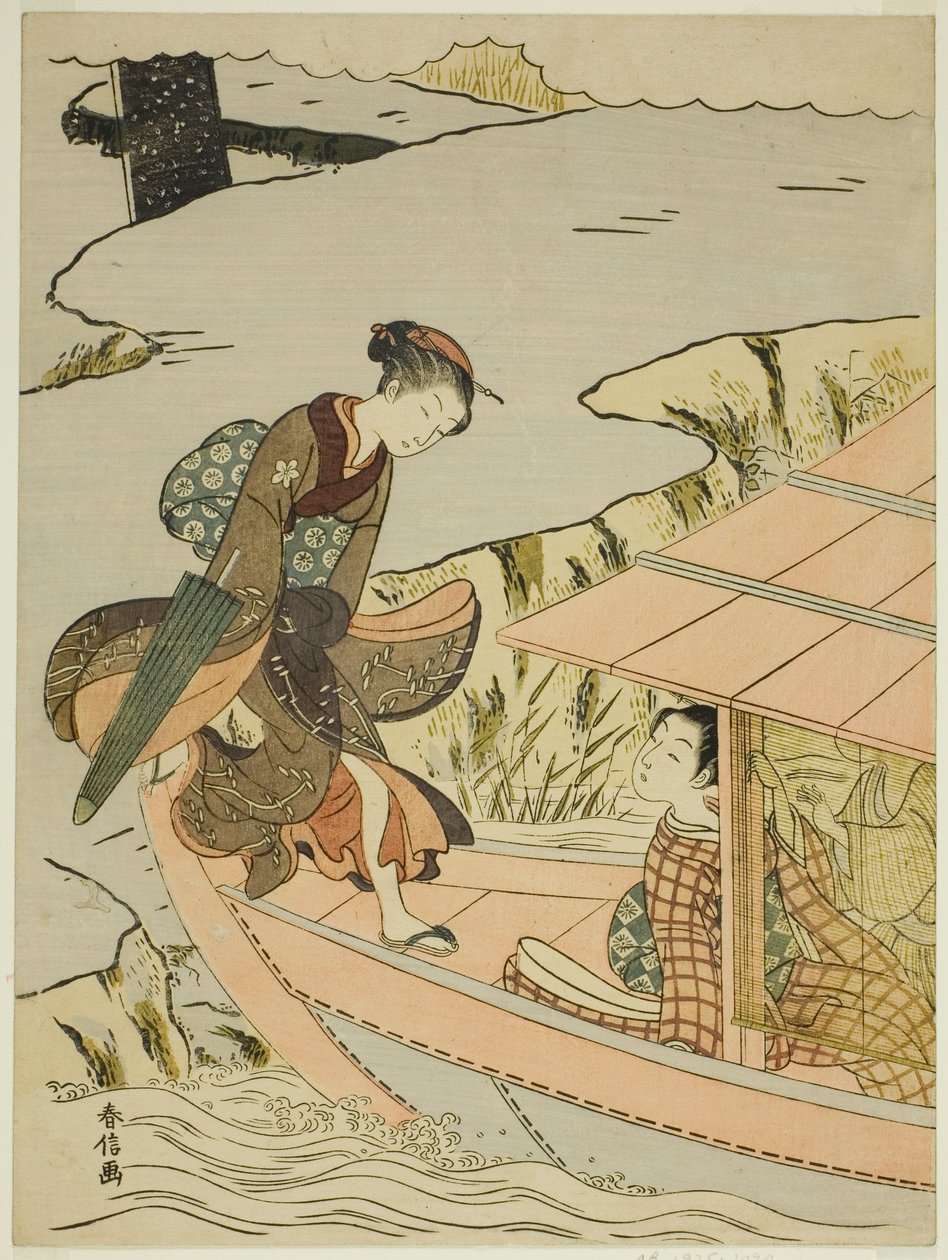 Tekneye Binen Kız by Suzuki Harunobu