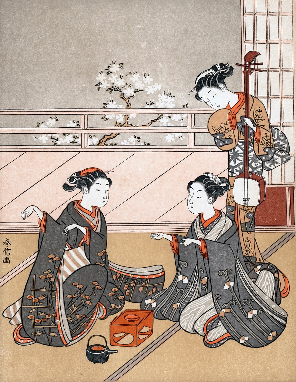 Ken Oyunu Oynayan Kızlar, c1745-1770. by Suzuki Harunobu