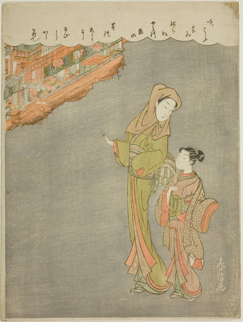 Tiyatroya Gitmek by Suzuki Harunobu