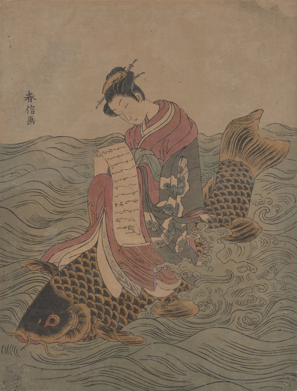 Bir Çinli Ölümsüzün Parodisi. by Suzuki Harunobu