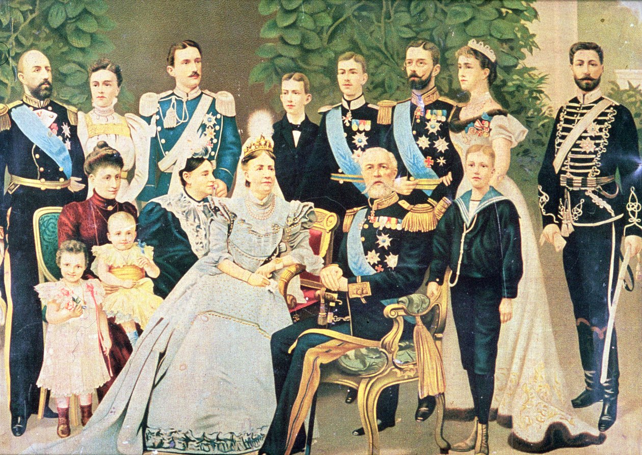 Oscar II ve ailesi, 1890 dolayları by Swedish School