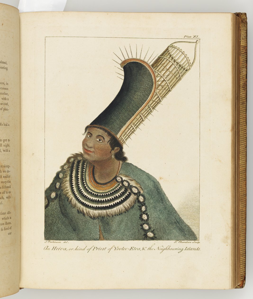Güney Denizlerine yapılan bir yolculuğun günlüğünden bir çizim: Majestelerinin gemisinde, Endeavour, 1794 (el boyaması gravür) by Sydney