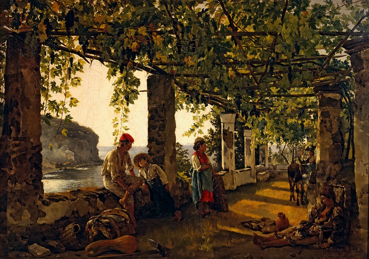 Üzüm ile dolanan veranda by Sylvester Shchedrin