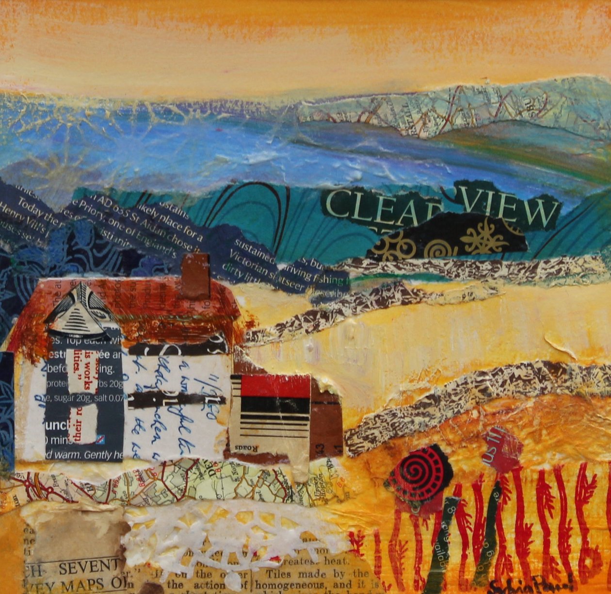 Clear View 2013, akrilik kağıt kolaj by Sylvia Paul