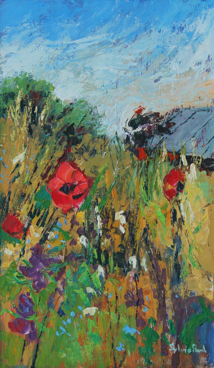 Meadow Flowers, 2012, gemide petrol by Sylvia Paul