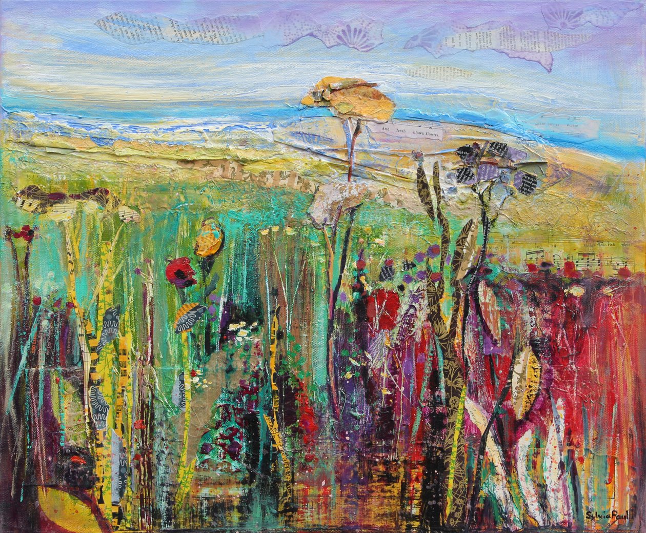 Vahşi ve Özgür 2013, akrilik kağıt kolajı by Sylvia Paul