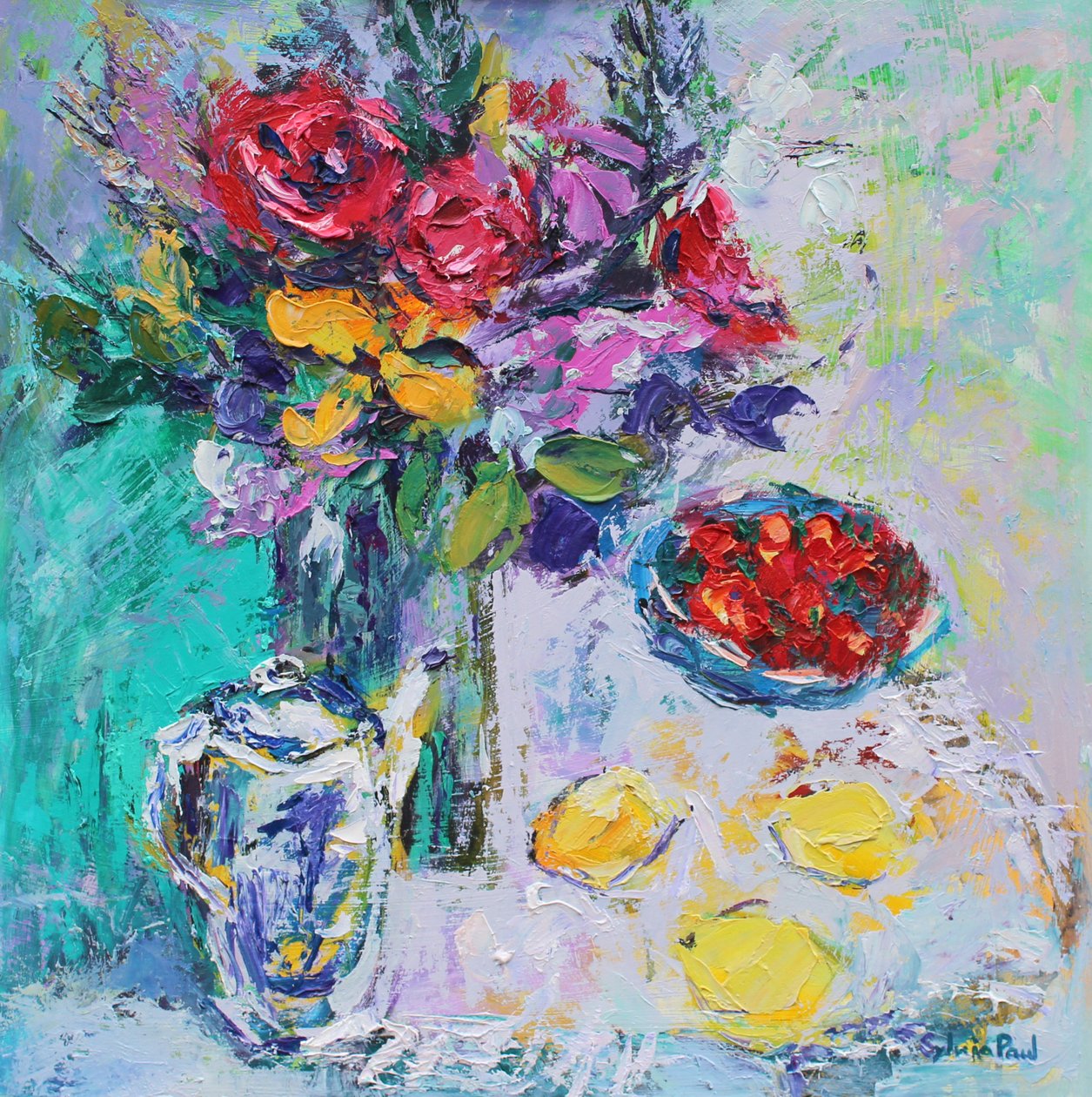 çiçekli çilek by Sylvia Paul