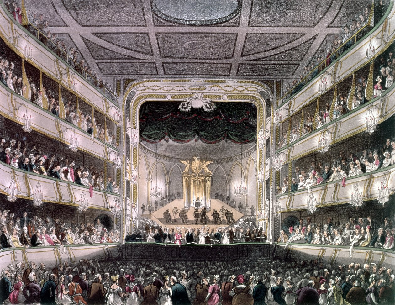 Covent Garden Tiyatrosu, 1808, J. Bluck (fl.1791-1831) (aquatint) tarafından oyulmuş 