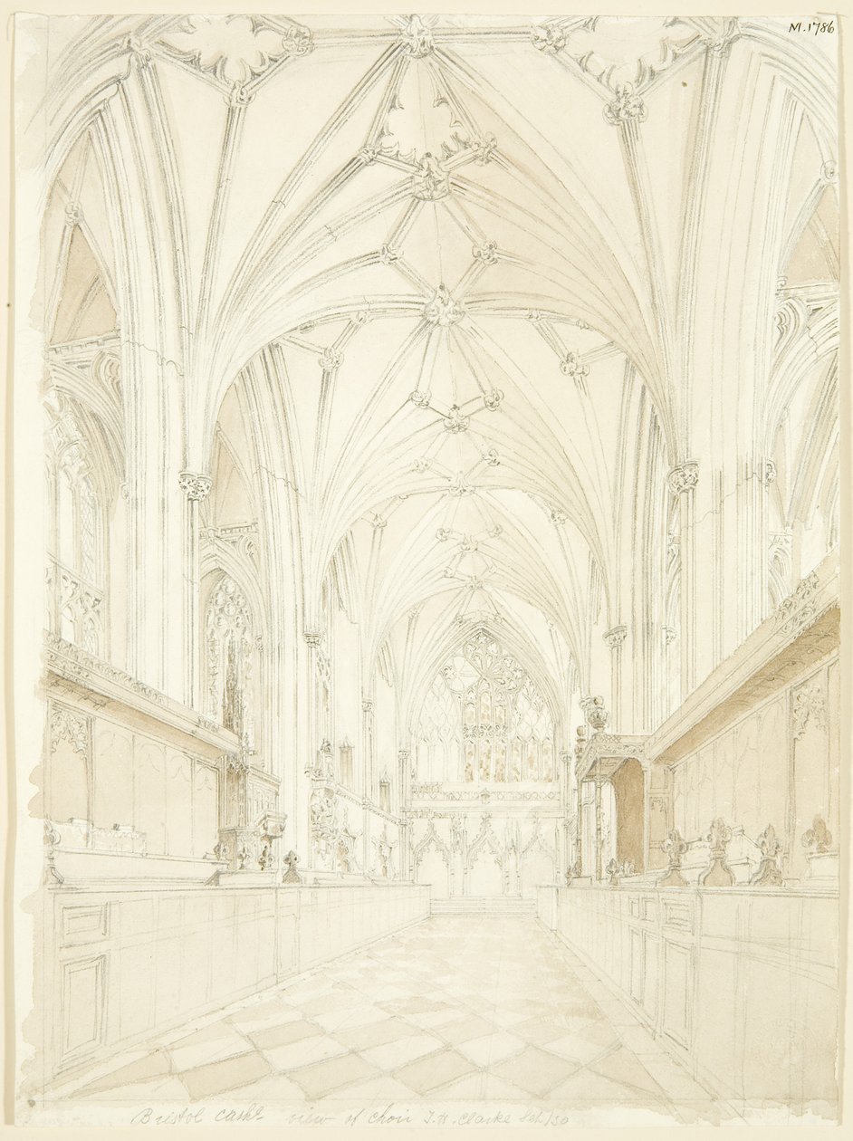 Doğu görünümlü Bristol Katedrali Korosu by T.H. Clarke