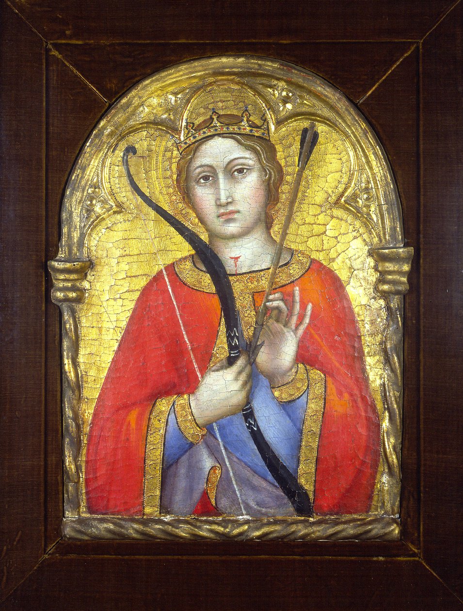 Aziz Ursula (altın zemin panelinde tempera) by Taddeo di Bartolo