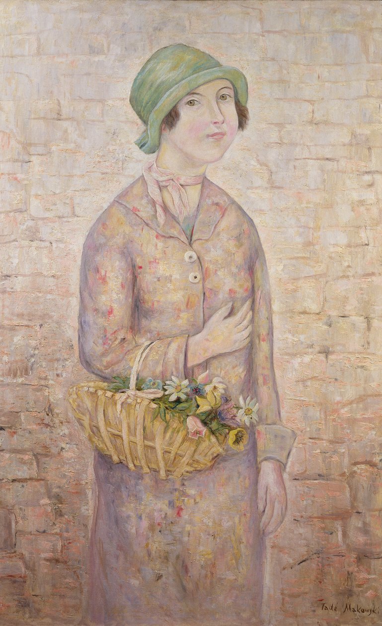 Çiçek Sepeti Olan Kız by Tadeusz Makowski