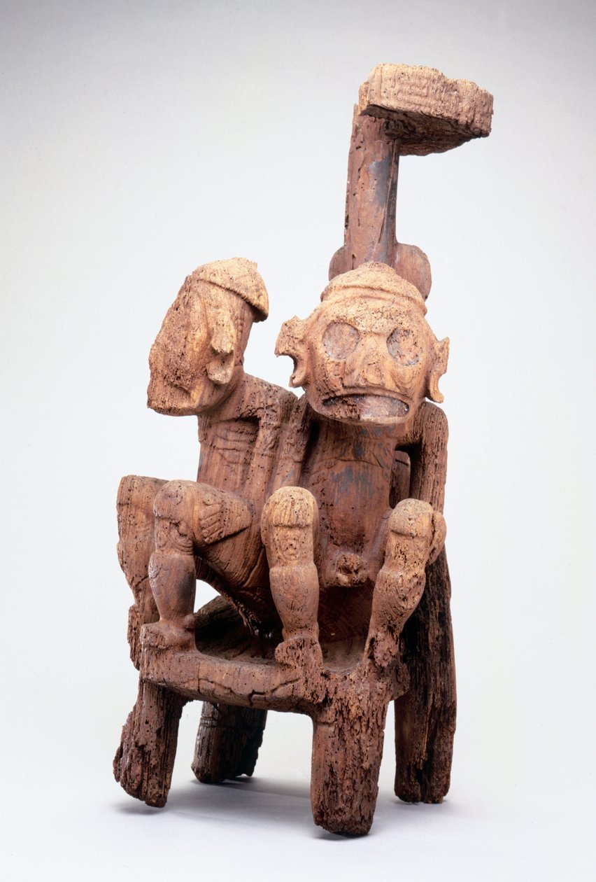İkiz figürlü Zemi (ahşap) by Taino Culture