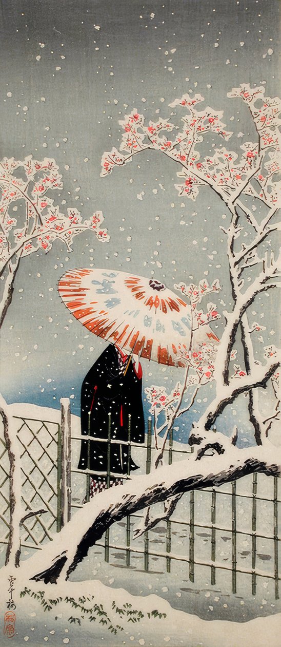 Karda erik ağacı by Takahashi Hiroaki
