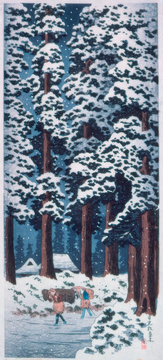 Nikko yakınlarında sedir ağaçlarıyla çevrili cadde by Takahashi Hiroaki