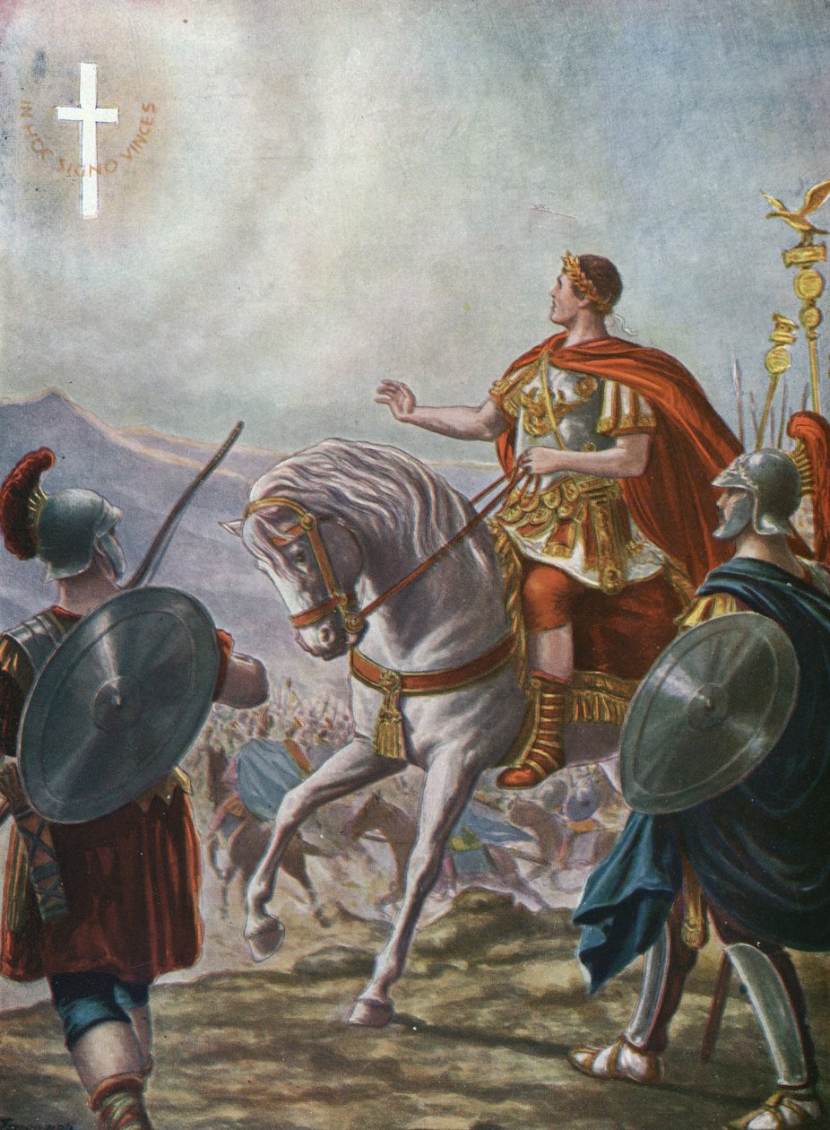 İmparator Konstantin I dönüştürme (gravür) by Tancredi Scarpelli