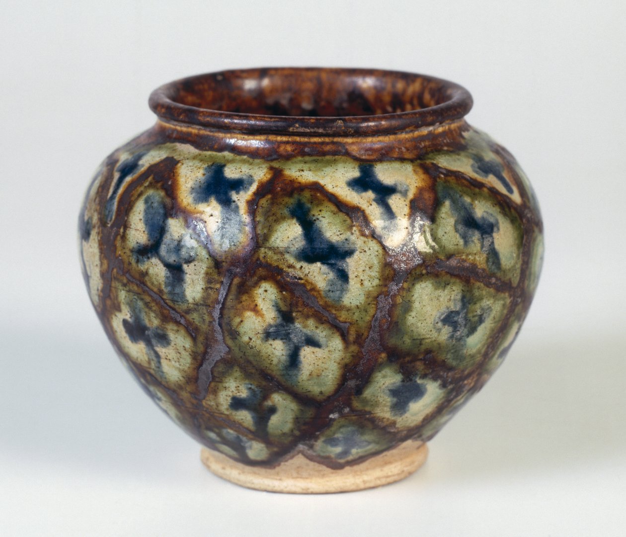 Küçük Kavanoz, Tang hanedanı, MS 618-907 (kurşun eritilmiş polikrom sırlı taş eşya) by Tang Dynasty Chinese School