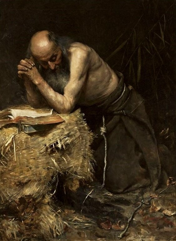 Anchorite. by Teodor Axentowicz