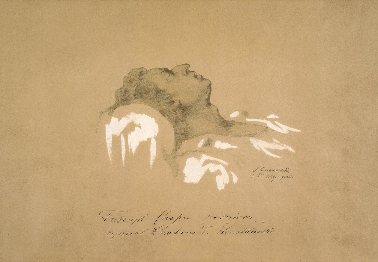Fryderyk Chopin ölüm döşeğinde by Teofil Kwiatkowski