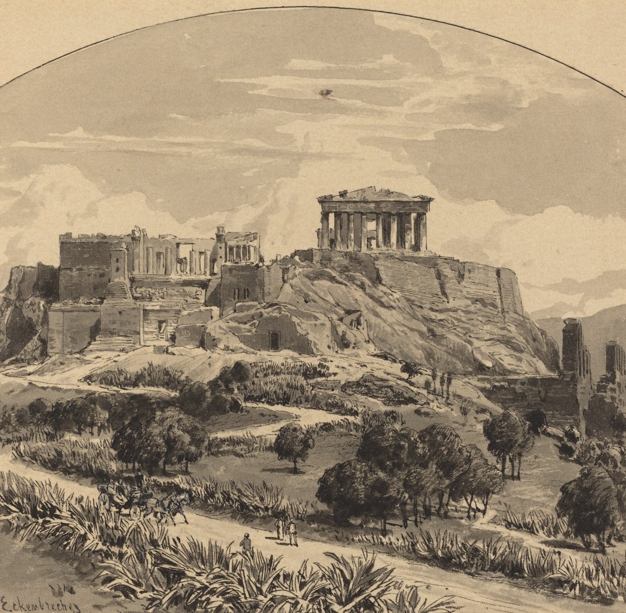 Batıdan Akropolis, 1890. by Themistocles von Eckenbrecher