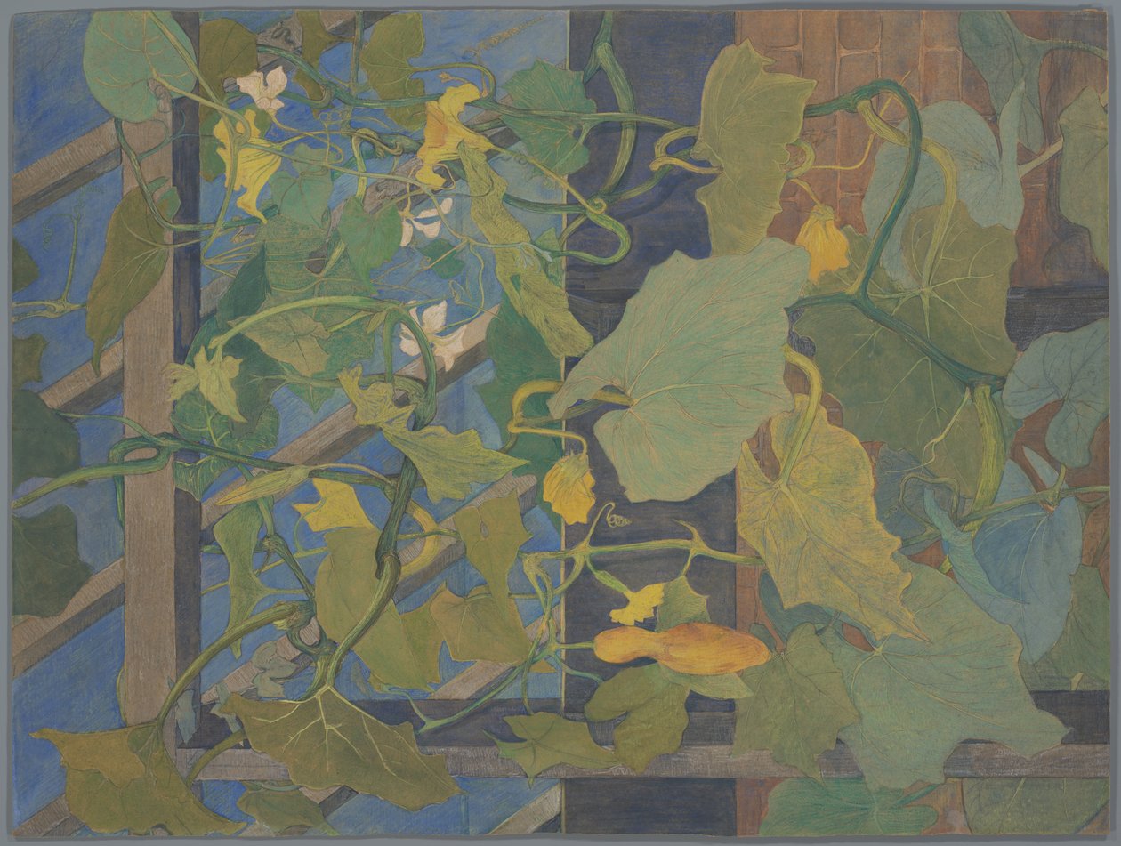 Süs su kabakları ile sera by Theo van Hoytema (signed by artist)