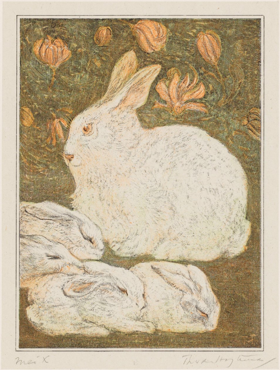 tavşanlar by Theo van Hoytema (signed by artist)