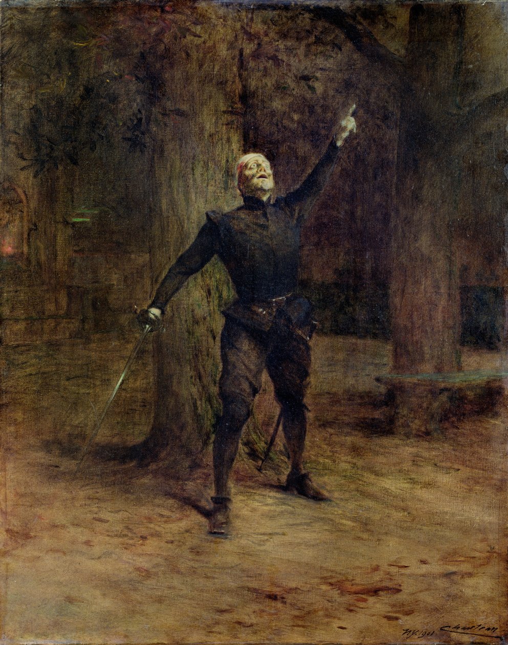 Constant Coquelin (1841-1909) Cyrano de Bergerac olarak by Theobald Chartran