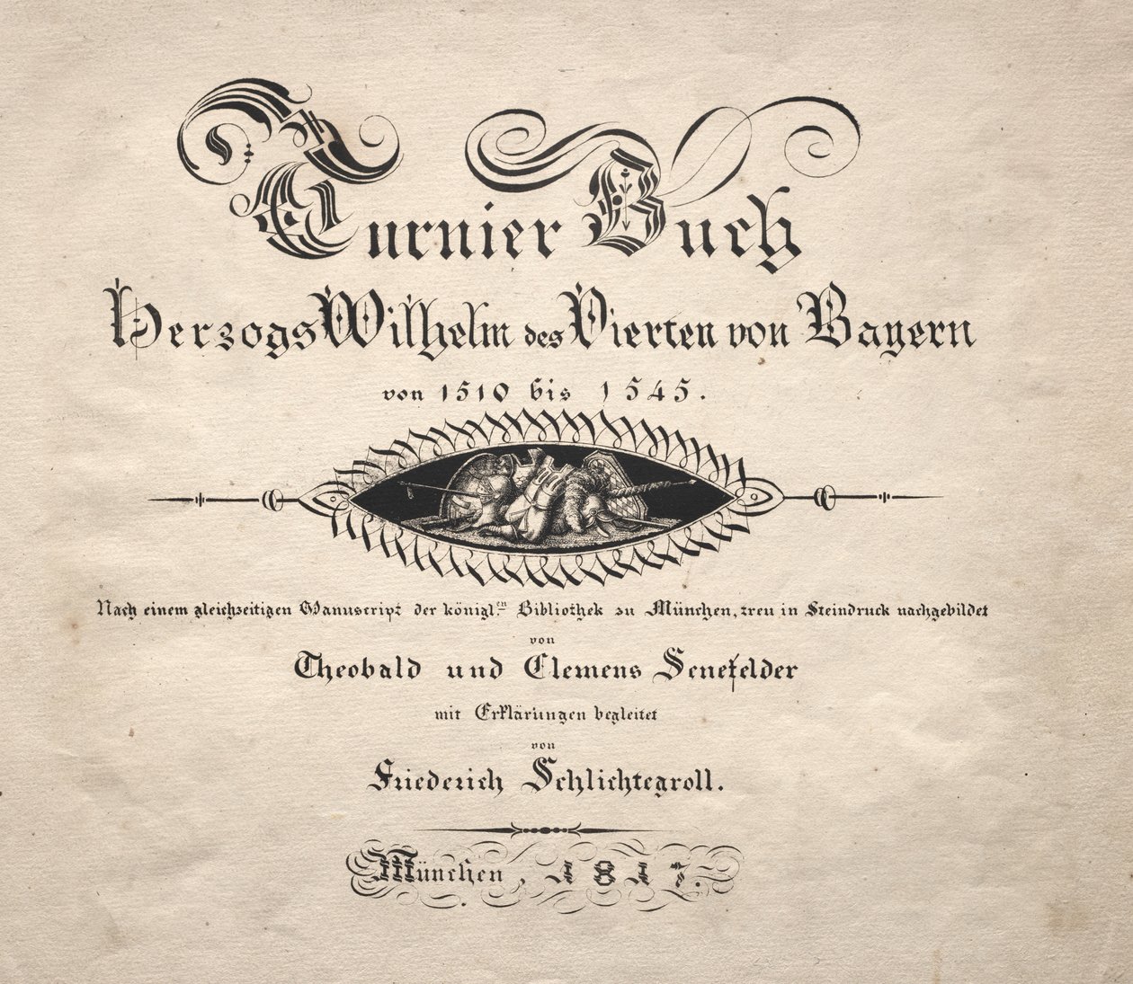 Turnuvalar için Kitap: Başlık Sayfası by Theobald Senefelder