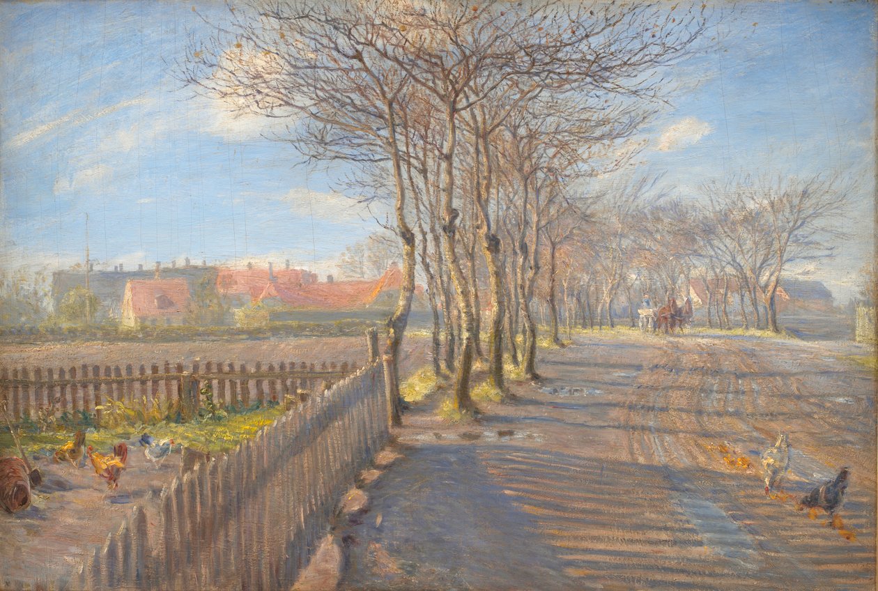 Ağaçlar ile Ülke Lane. Kastrup by Theodor Philipsen