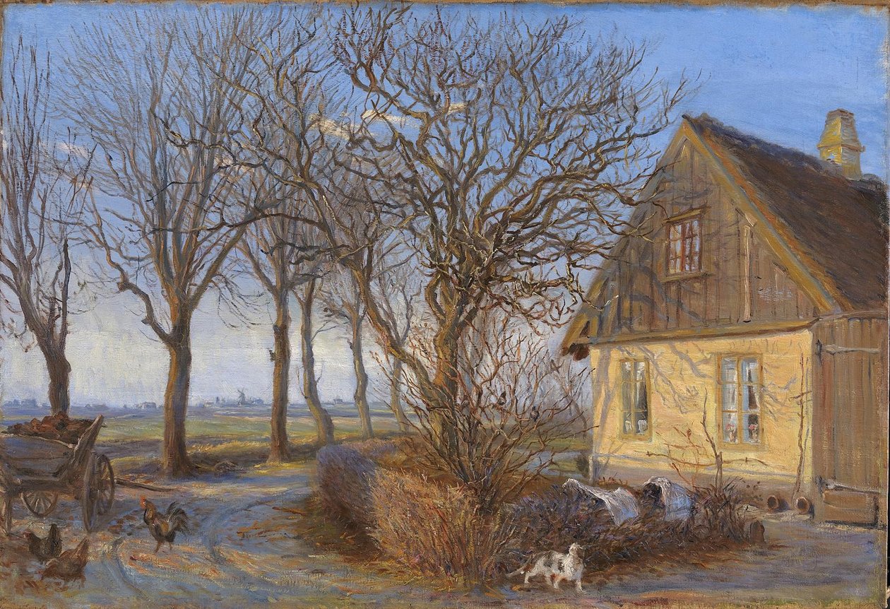 Bir çiftlik evinin dışında. Maglebille by Theodor Philipsen