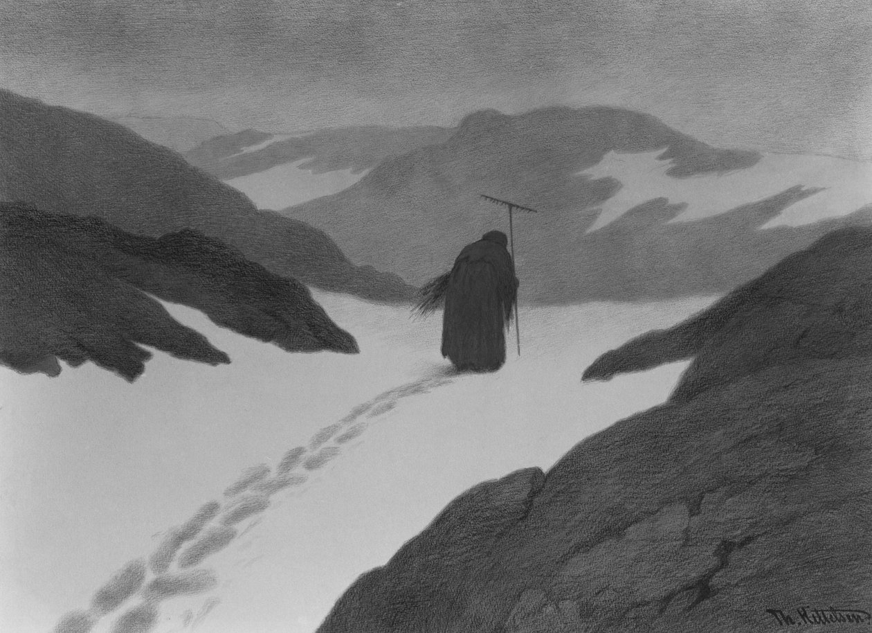 Dağdaki veba by Theodor Kittelsen