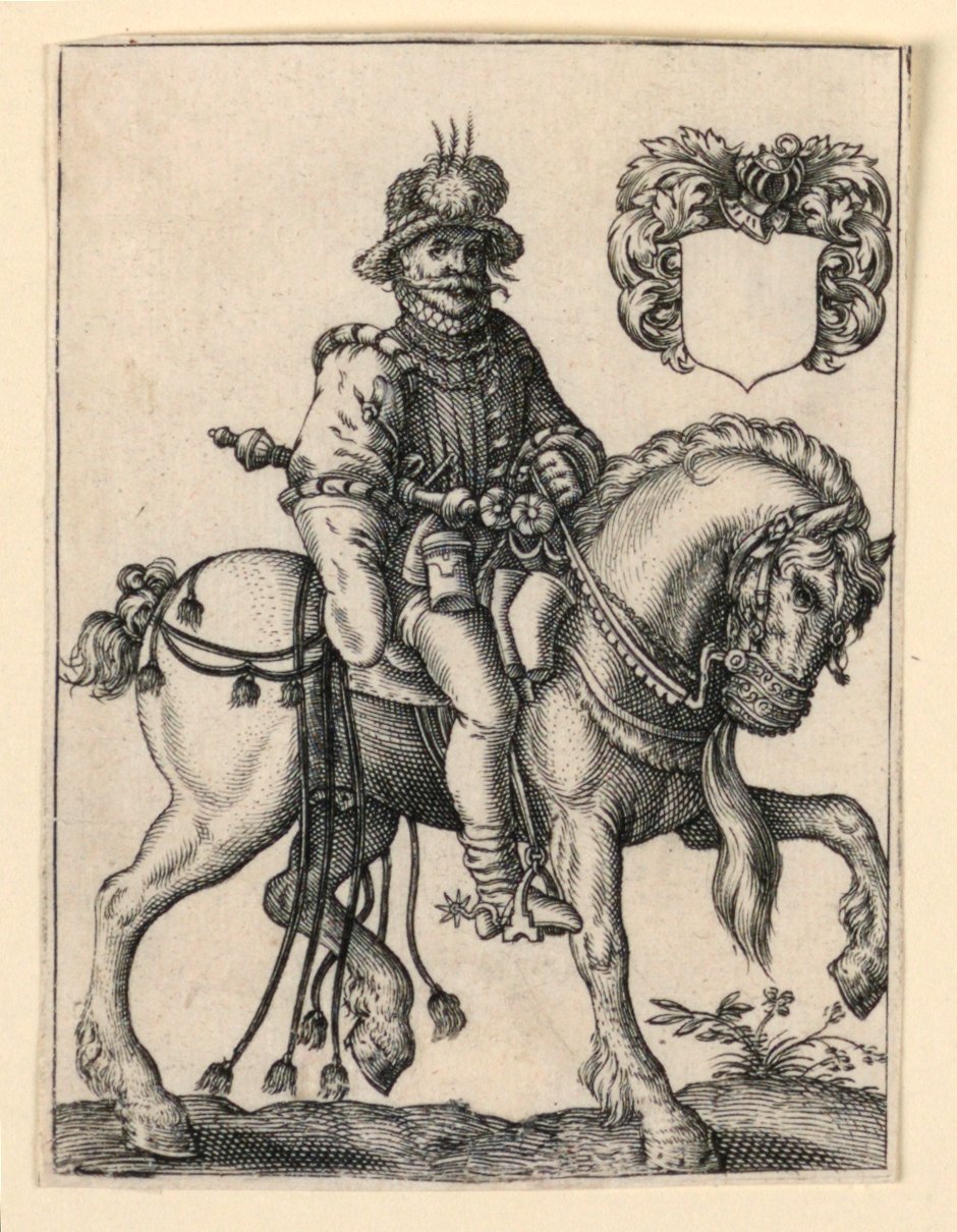 At sırtında asil by Theodor de Bry