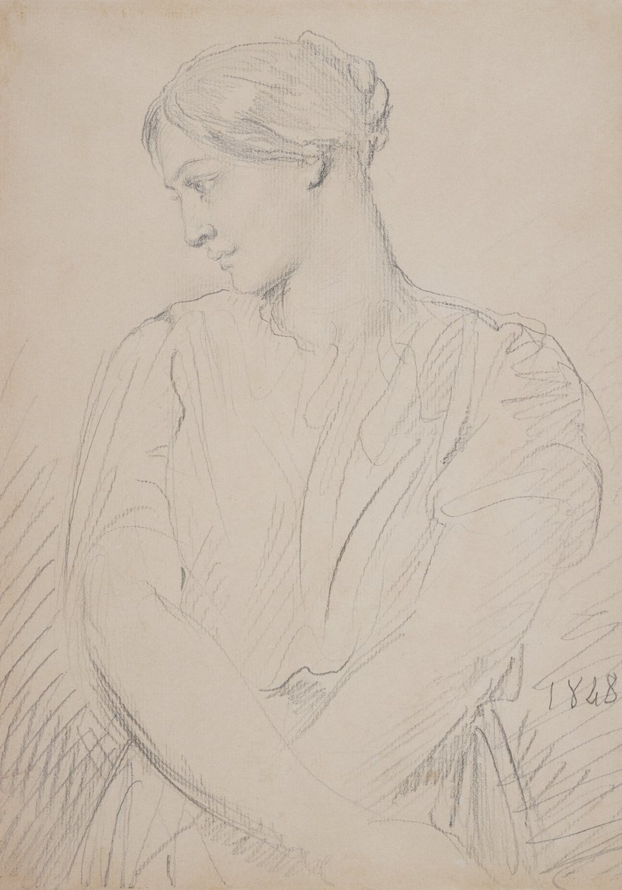 Alice Ozy, 1848 (kağıt üzerinde grafit) by Théodore Chassériau