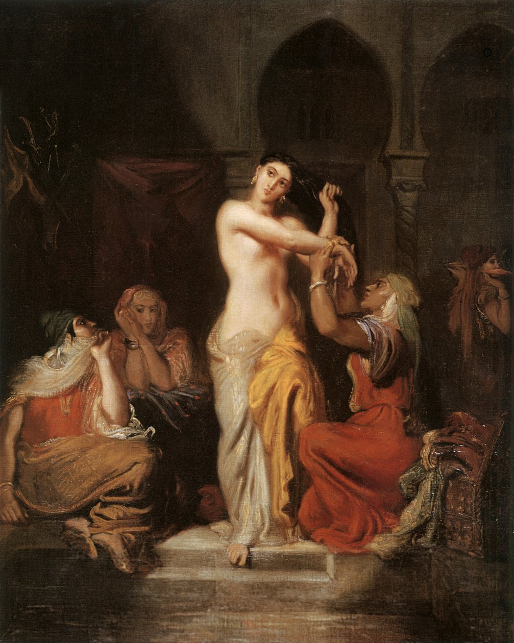 Saraydaki Hamamdan Ayrılan Mağribi Kadın, 1854 tuval üzerine yağlı boya by Théodore Chassériau