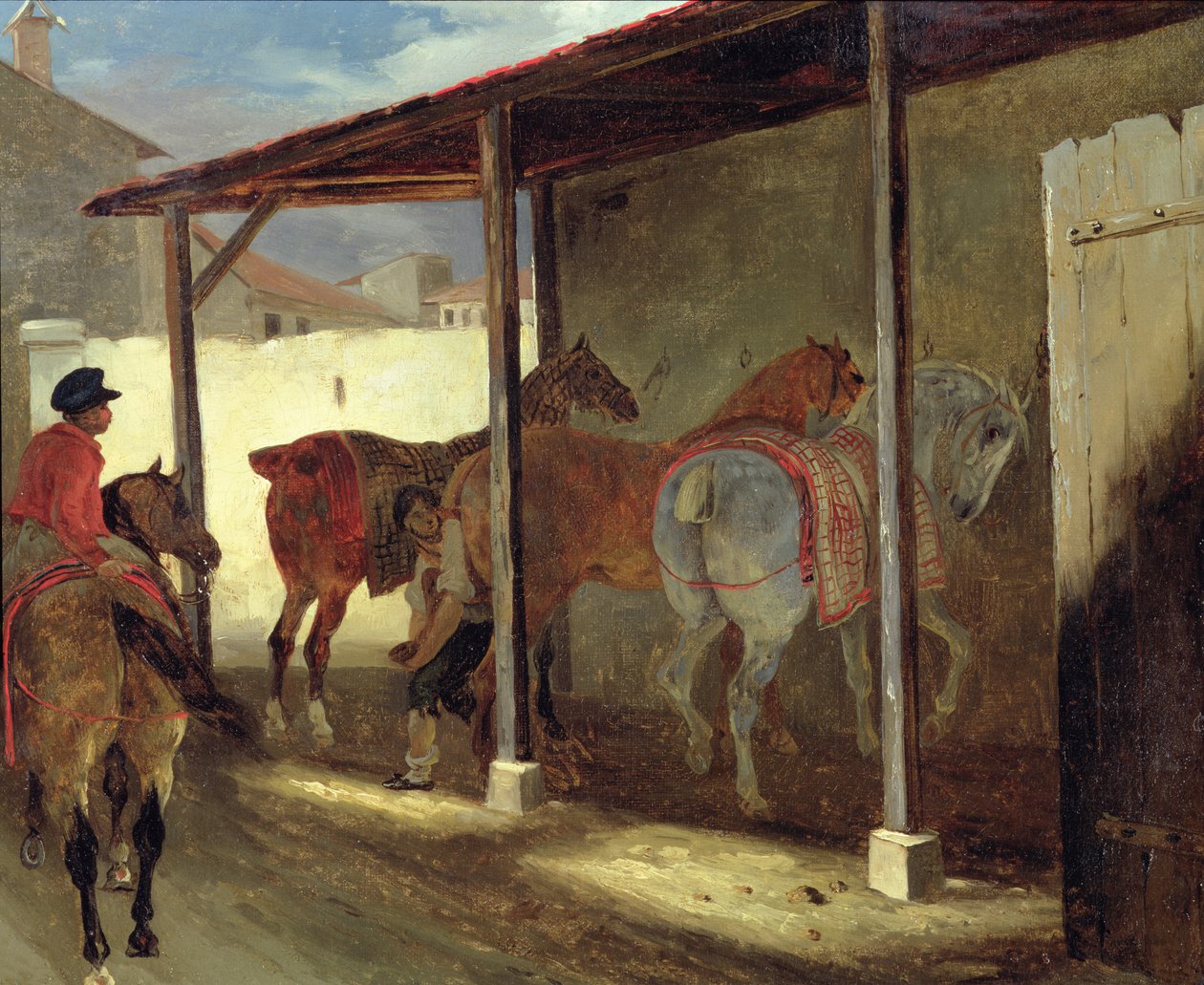 Marechal-Ferrant Ahırı, 1820-21 by Theodore Gericault