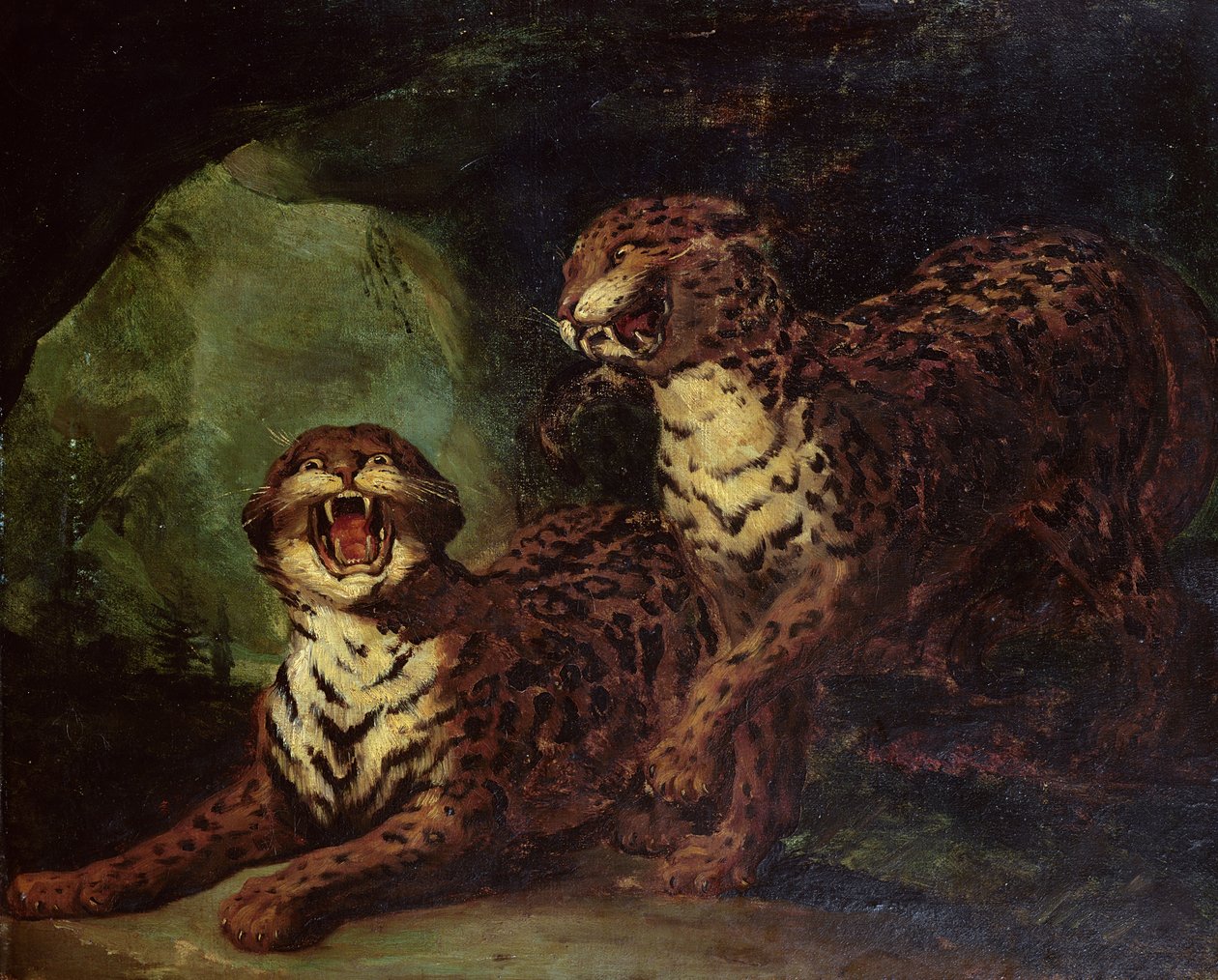 İki Leopar, c. 1820 by Theodore Gericault