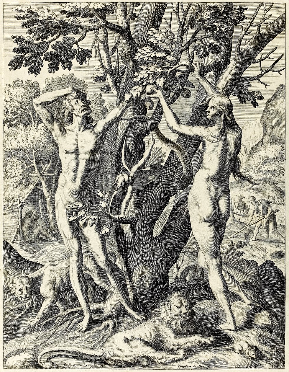 Adem ve Havva Aden Bahçesinde by Theodore de Bry