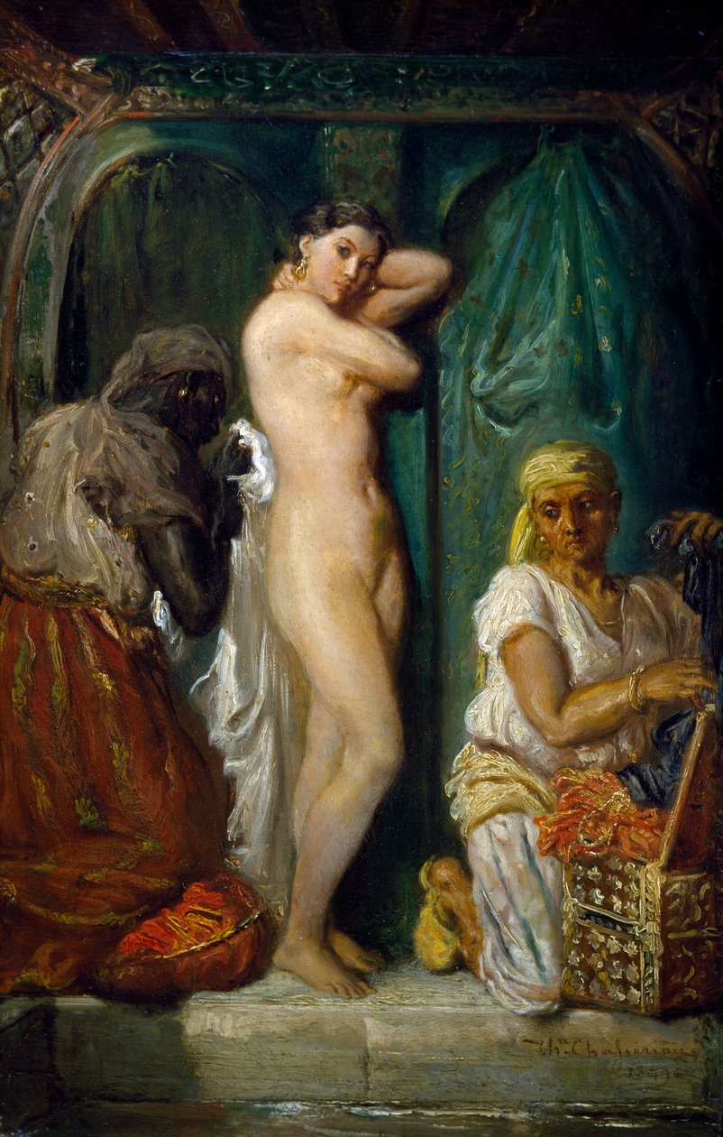 Sarayda banyo yapmak by Théodore Chassériau