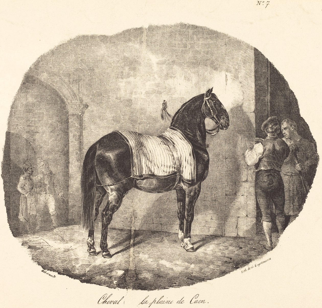 Caen düz at by Theodore Gericault