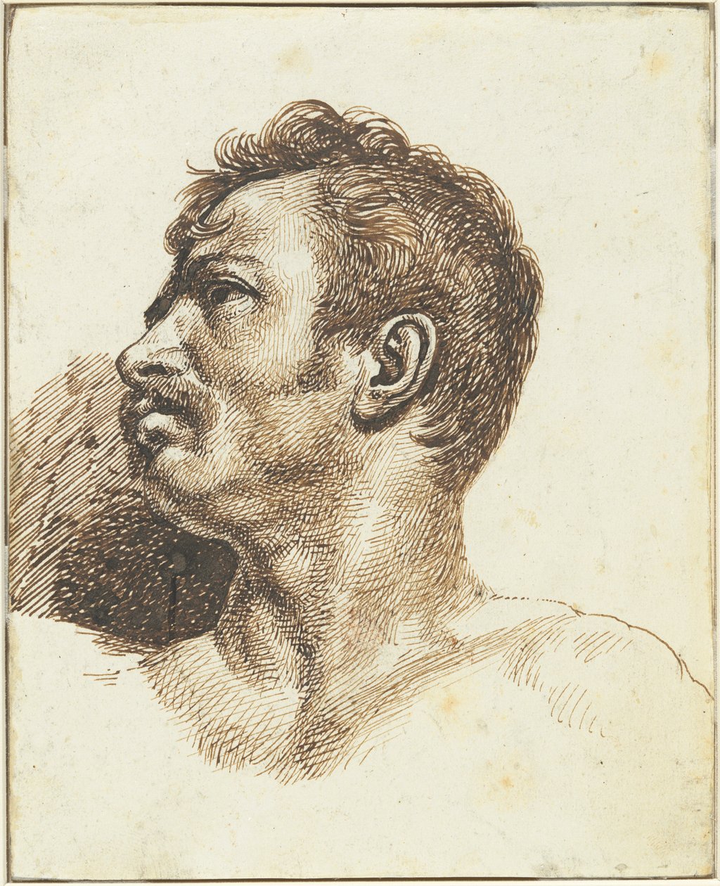 Bir Adamın Başı [rekto] by Theodore Gericault