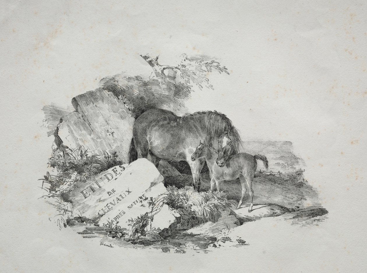 Kısrak ve tayı. by Theodore Gericault