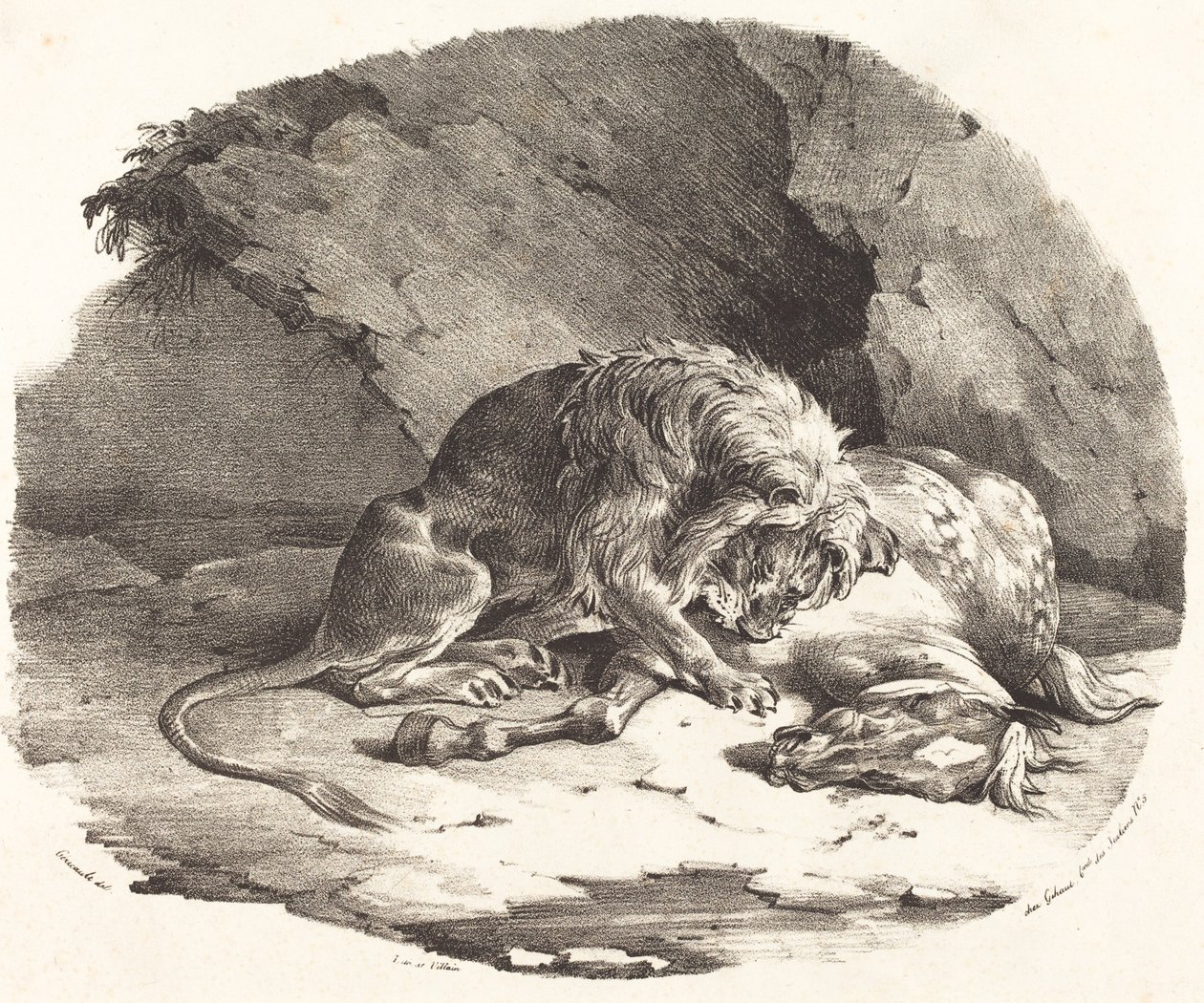 Atı Yiyen Aslan by Theodore Gericault