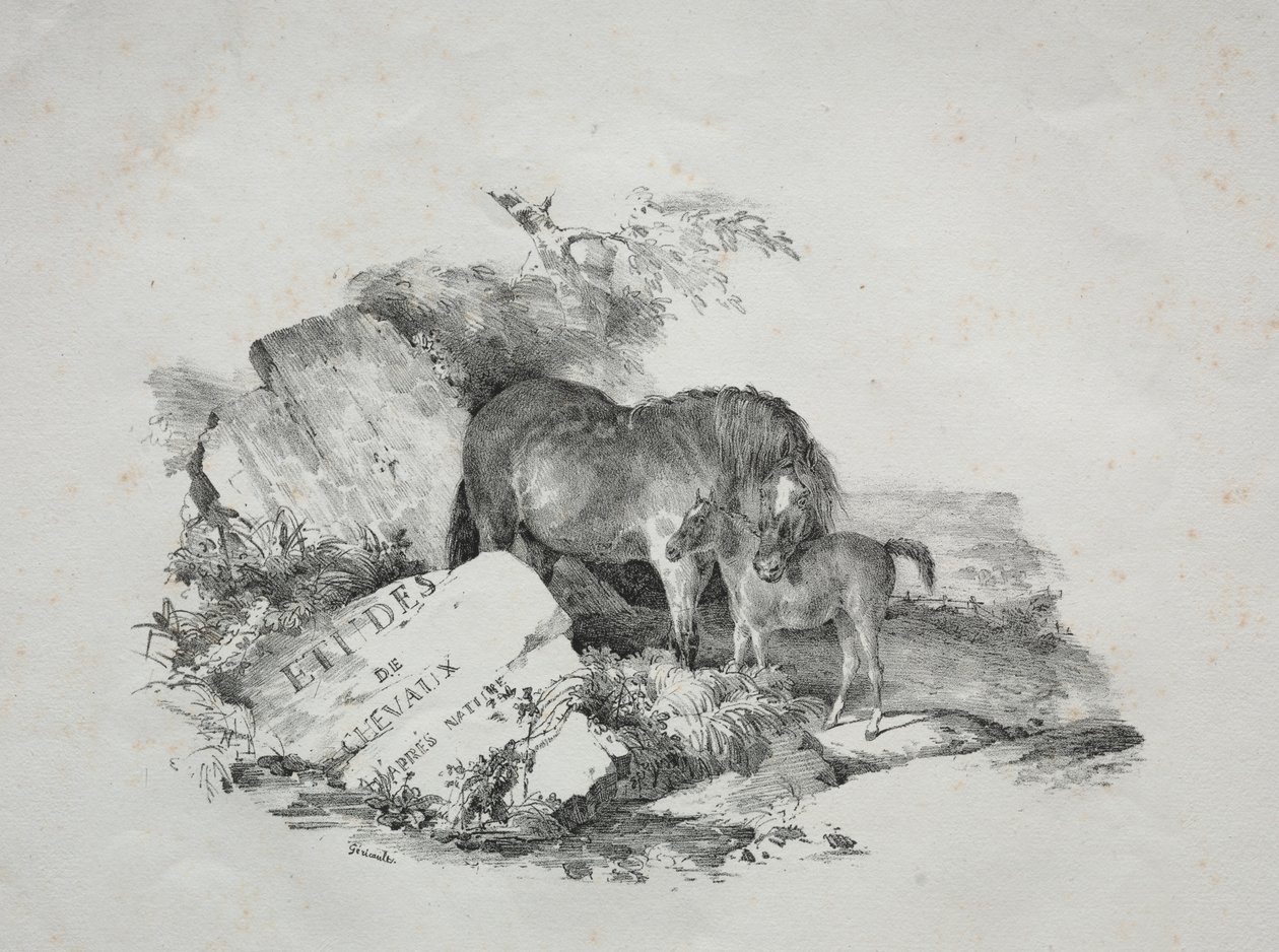Kısrak ve tayı by Theodore Gericault