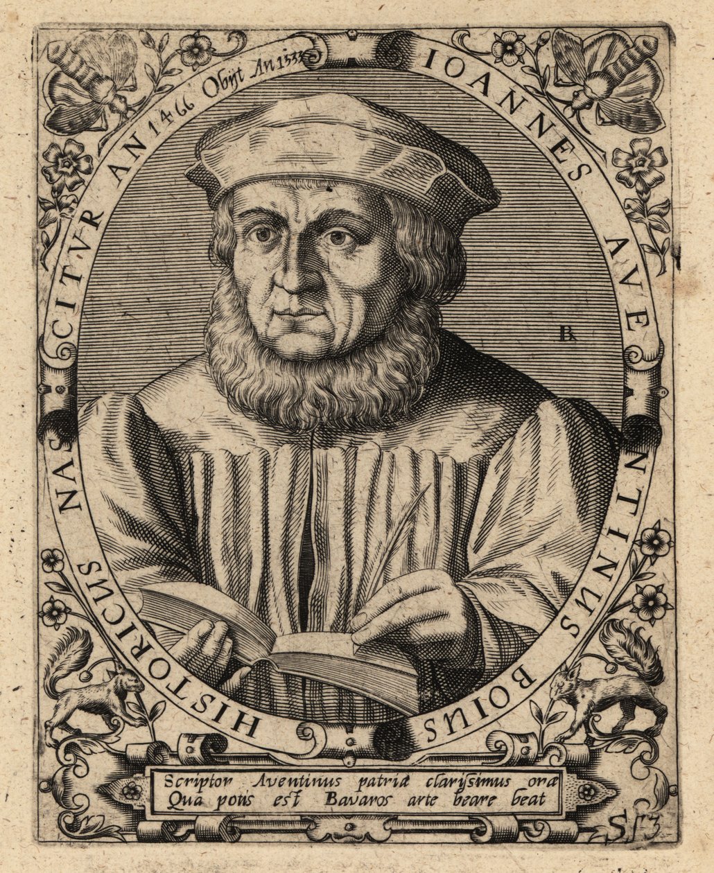 Johannes Aventinus, Bavyera tarihçisi. by Theodore de Bry