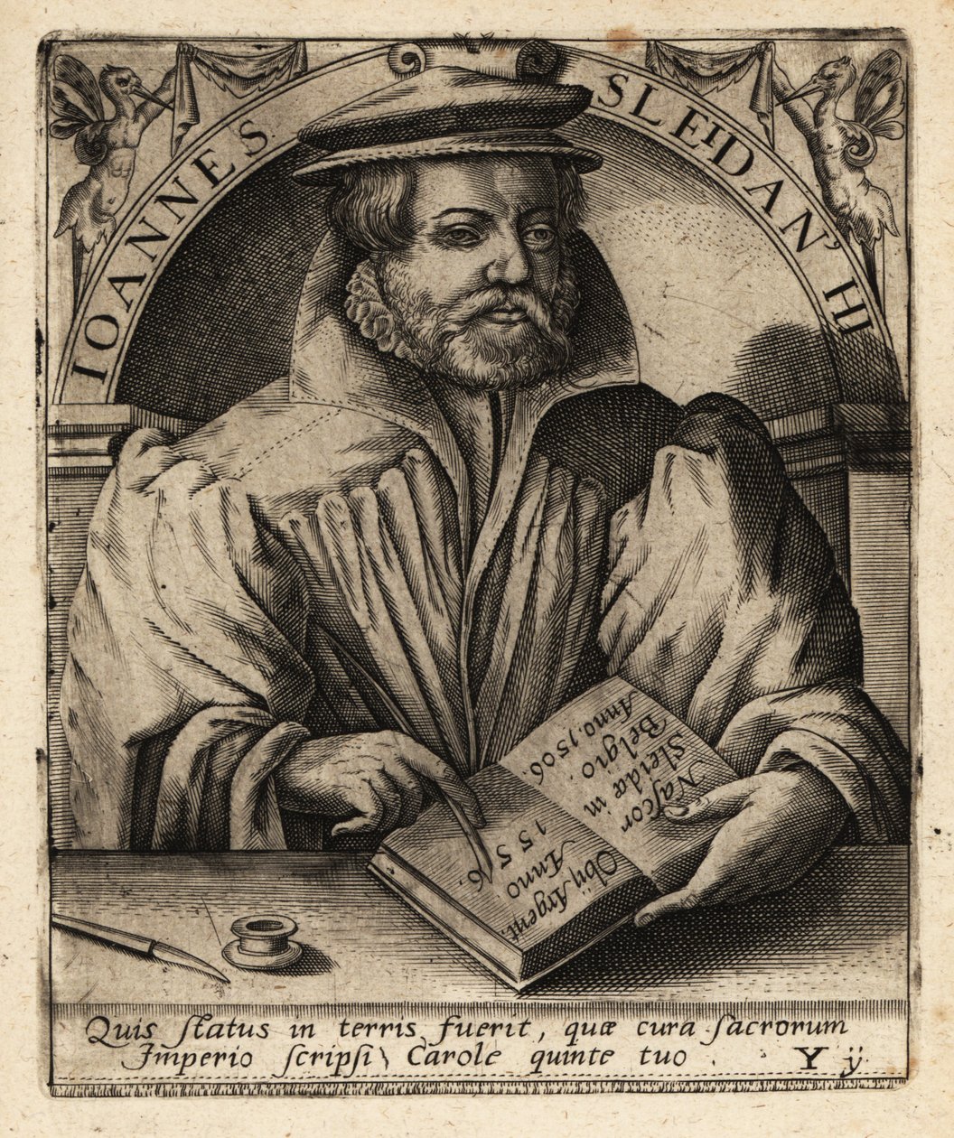 Johannes Sleidan, Lüksemburglu tarihçi. by Theodore de Bry