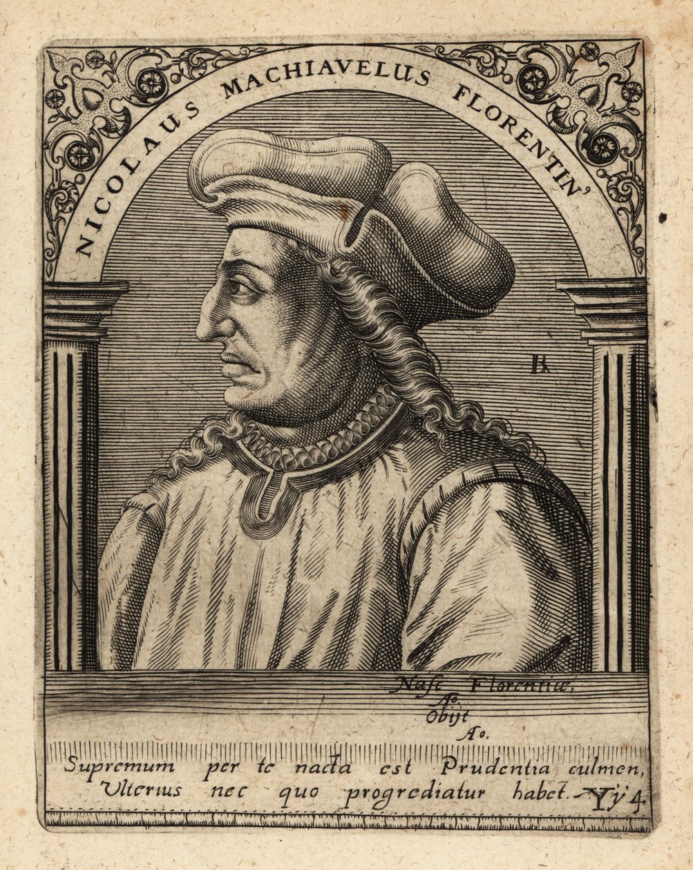 Machiavelli, İtalyan diplomat. by Theodore de Bry